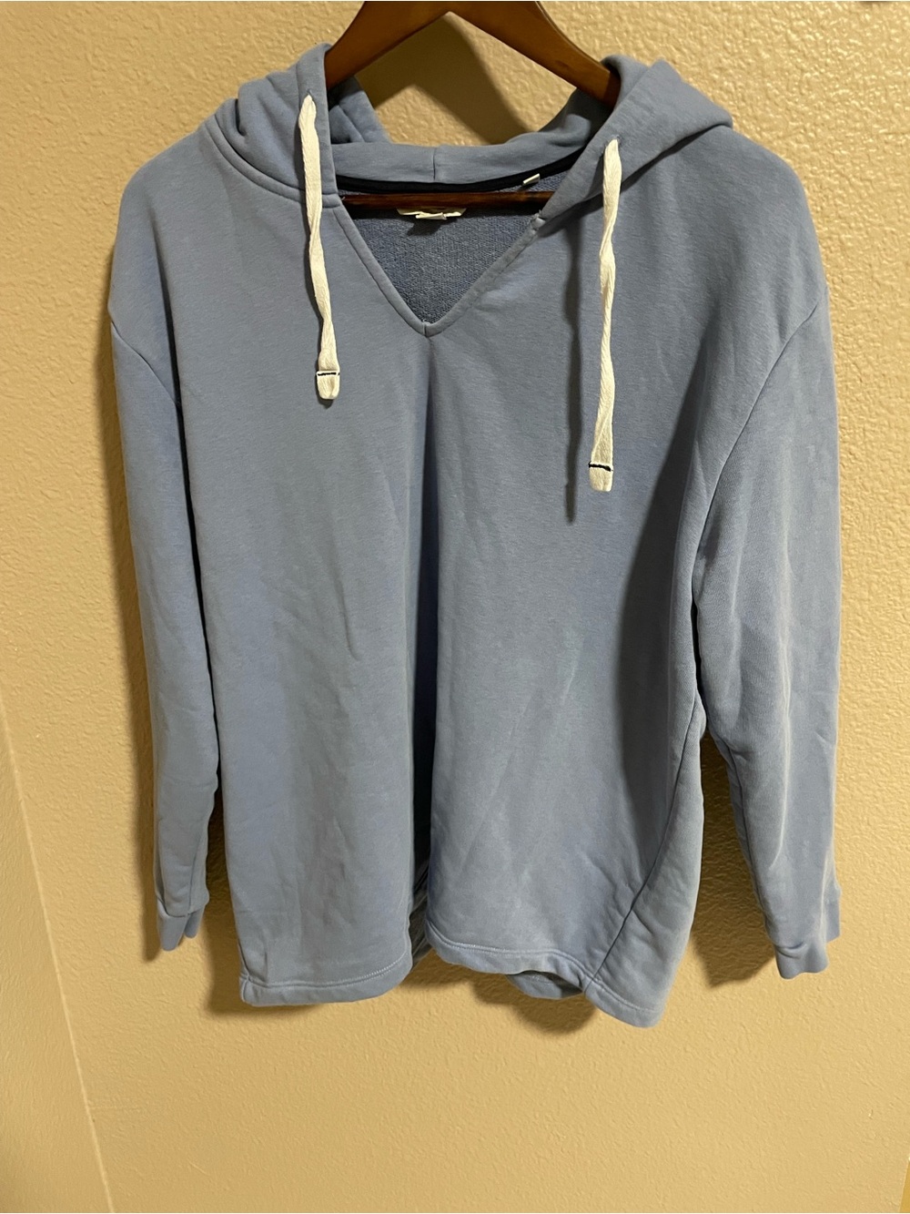 Boden Light Blue Hooded Sweatshirt with White Drawstrings